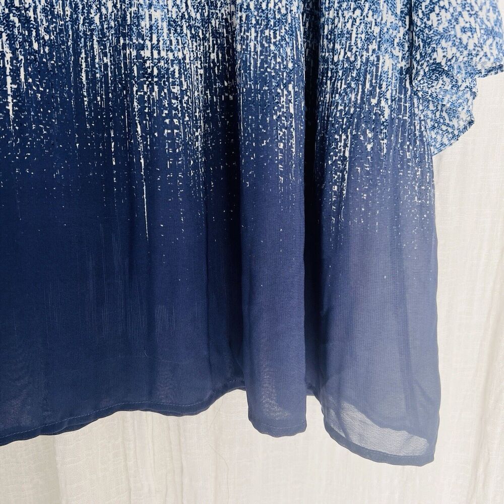 Catherines Blue Ombre Printed Blouse - Picture 4 of 8